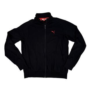 Puma Ducati Track Jacket Black Red Full Zip Knit Cotton Blend Motorsport XL
